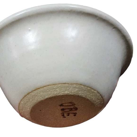 Vtg OBE signed studio pottery finger bowl blue floral - Picture 11 of 11